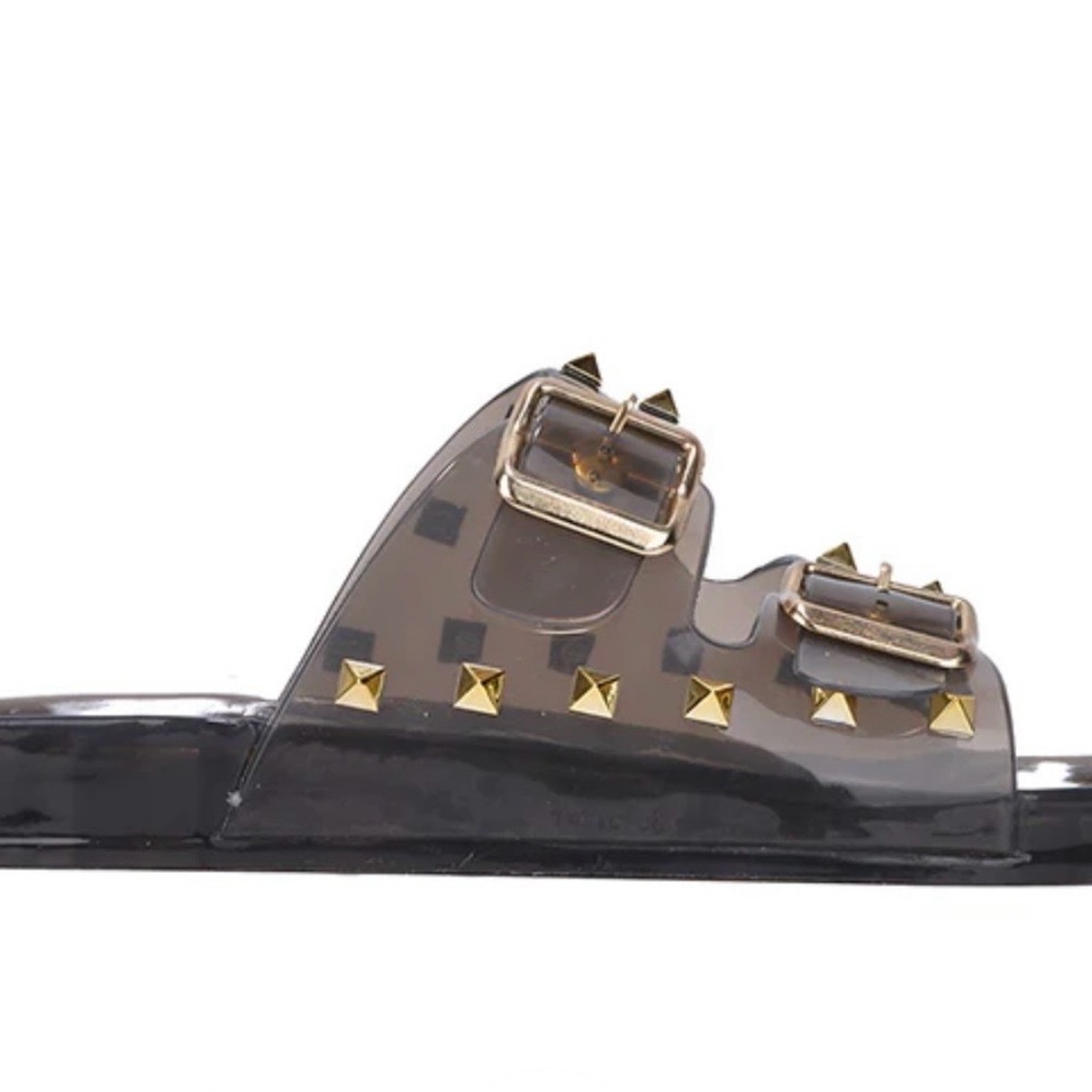 Cape Robbin Regal Black Jelly Studded Slide Sandals Women’s Size 8 - Picture 4 of 11